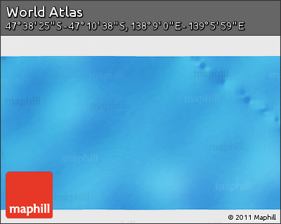 Physical 3D Map of the Area around 47° 24' 32" S, 138° 37' 30" E