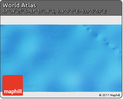 Physical 3D Map of the Area around 47° 24' 32" S, 138° 37' 30" E