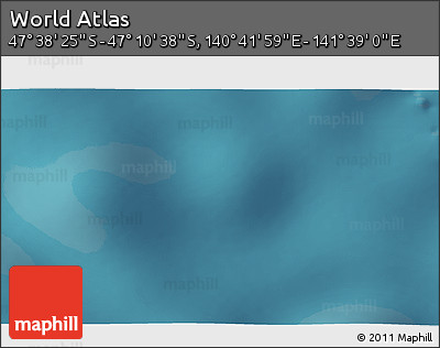 Satellite 3D Map of the Area around 47° 24' 32" S, 141° 10' 30" E