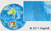 Physical Location Map of the area around 47° 24' 32" S, 141° 10' 30" E
