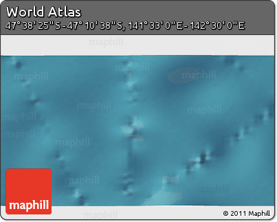 Satellite 3D Map of the Area around 47° 24' 32" S, 142° 1' 30" E