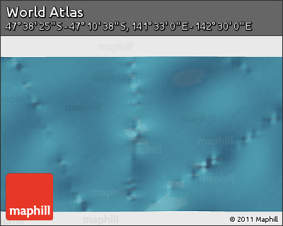 Satellite 3D Map of the Area around 47° 24' 32" S, 142° 1' 30" E