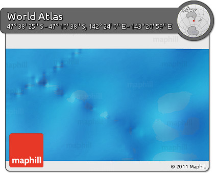 Physical 3D Map of the Area around 47° 24' 32" S, 142° 52' 30" E