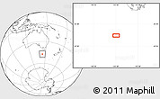 Blank Location Map of the area around 47° 24' 32" S, 143° 43' 29" E