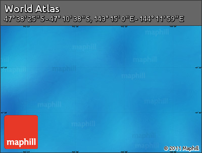 Physical Map of the Area around 47° 24' 32" S, 143° 43' 29" E