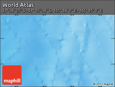 Physical Map of the Area around 47° 24' 32" S, 146° 16' 30" E