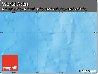 Physical Map of the Area around 47° 24' 32" S, 146° 16' 30" E