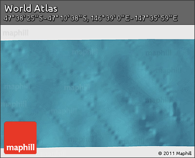Satellite 3D Map of the Area around 47° 24' 32" S, 147° 7' 30" E