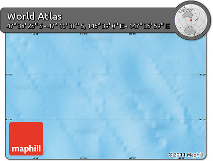 Physical Map of the Area around 47° 24' 32" S, 147° 7' 30" E