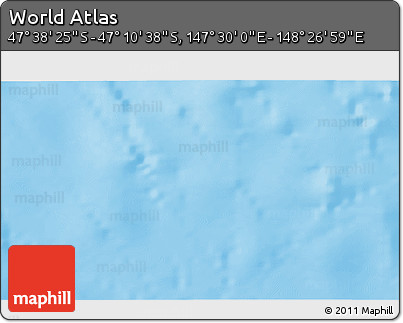 Physical 3D Map of the Area around 47° 24' 32" S, 147° 58' 29" E