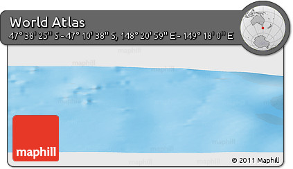 Physical Panoramic Map of the Area around 47° 24' 32" S, 148° 49' 29" E