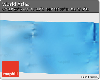 Shaded Relief 3D Map of the Area around 47° 24' 32" S, 149° 40' 30" E