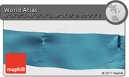 Satellite Panoramic Map of the Area around 47° 24' 32" S, 149° 40' 30" E