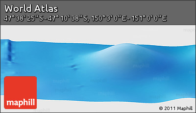 Physical Panoramic Map of the Area around 47° 24' 32" S, 150° 31' 30" E