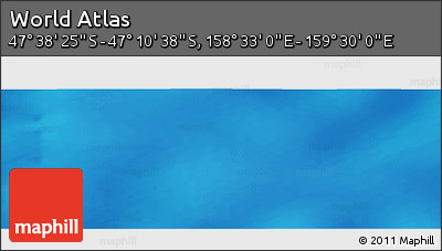 Physical Panoramic Map of the Area around 47° 24' 32" S, 159° 1' 30" E