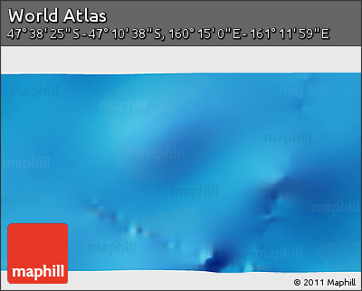 Physical 3D Map of the Area around 47° 24' 32" S, 160° 43' 29" E