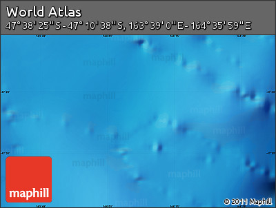 Physical Map of the Area around 47° 24' 32" S, 164° 7' 30" E