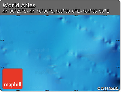 Physical Map of the Area around 47° 24' 32" S, 164° 7' 30" E