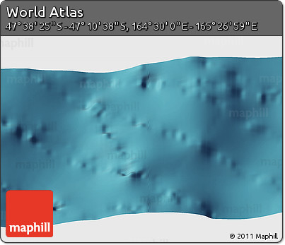 Satellite 3D Map of the Area around 47° 24' 32" S, 164° 58' 29" E