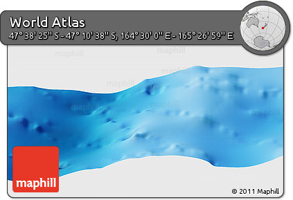 Physical Panoramic Map of the Area around 47° 24' 32" S, 164° 58' 29" E
