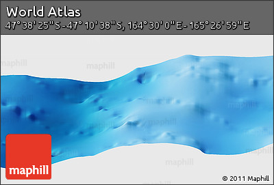 Physical Panoramic Map of the Area around 47° 24' 32" S, 164° 58' 29" E