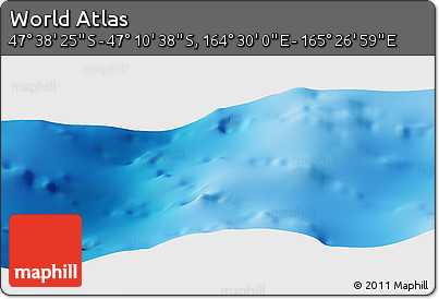 Physical Panoramic Map of the Area around 47° 24' 32" S, 164° 58' 29" E