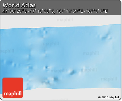 Shaded Relief 3D Map of the Area around 47° 24' 32" S, 166° 40' 30" E