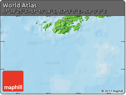 Political Map of the Area around 47° 24' 32" S, 167° 31' 30" E