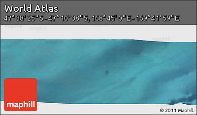 Satellite Panoramic Map of the Area around 47° 24' 32" S, 169° 13' 29" E