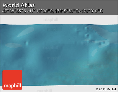 Satellite 3D Map of the Area around 47° 24' 32" S, 178° 34' 29" E
