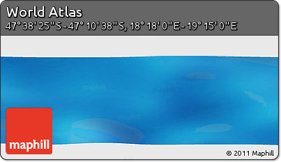 Physical Panoramic Map of the Area around 47° 24' 32" S, 18° 46' 29" E