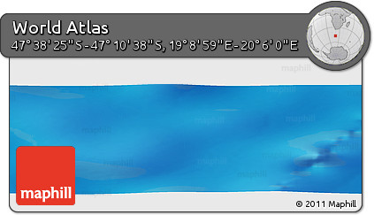 Physical Panoramic Map of the Area around 47° 24' 32" S, 19° 37' 30" E