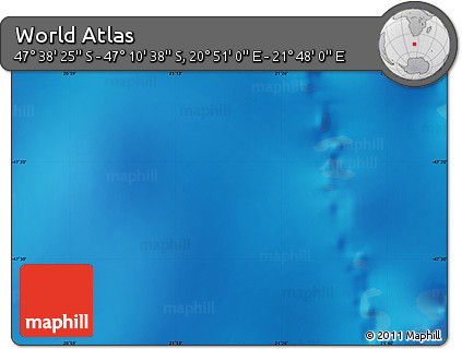 Physical Map of the Area around 47° 24' 32" S, 21° 19' 30" E