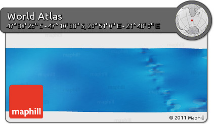 Physical Panoramic Map of the Area around 47° 24' 32" S, 21° 19' 30" E