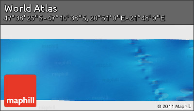 Physical Panoramic Map of the Area around 47° 24' 32" S, 21° 19' 30" E
