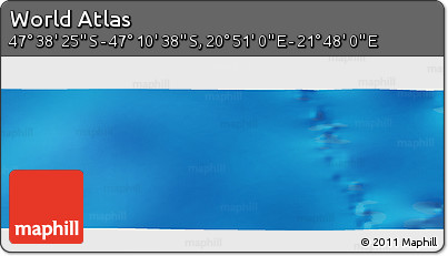 Physical Panoramic Map of the Area around 47° 24' 32" S, 21° 19' 30" E