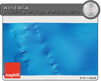 Shaded Relief 3D Map of the Area around 47° 24' 32" S, 22° 10' 29" E
