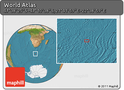 Satellite Location Map of the Area around 47° 24' 32" S, 22° 10' 29" E