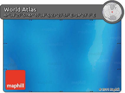 Shaded Relief Map of the Area around 47° 24' 32" S, 23° 52' 30" E