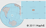 Gray Location Map of the area around 47° 24' 32" S, 26° 16' 29" W