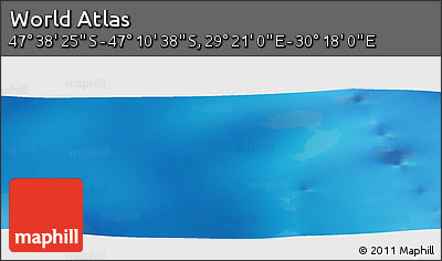 Physical Panoramic Map of the Area around 47° 24' 32" S, 29° 49' 30" E
