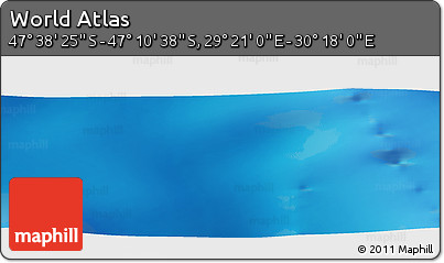 Physical Panoramic Map of the Area around 47° 24' 32" S, 29° 49' 30" E