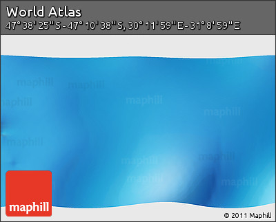 Physical 3D Map of the Area around 47° 24' 32" S, 30° 40' 29" E