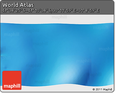 Physical 3D Map of the Area around 47° 24' 32" S, 30° 40' 29" E