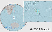 Gray Location Map of the area around 47° 24' 32" S, 43° 25' 29" E, hill shading