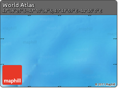 Physical Map of the Area around 47° 24' 32" S, 44° 16' 29" E