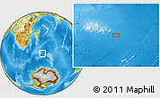 Physical Location Map of the area around 47° 24' 32" S, 53° 37' 30" E