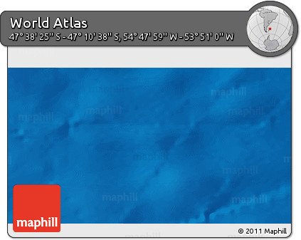 Physical 3D Map of the Area around 47° 24' 32" S, 54° 19' 30" W