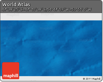 Physical 3D Map of the Area around 47° 24' 32" S, 54° 19' 30" W