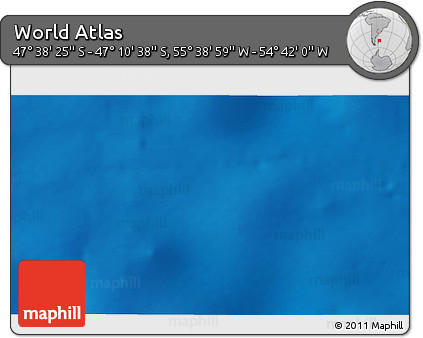 Physical 3D Map of the Area around 47° 24' 32" S, 55° 10' 29" W
